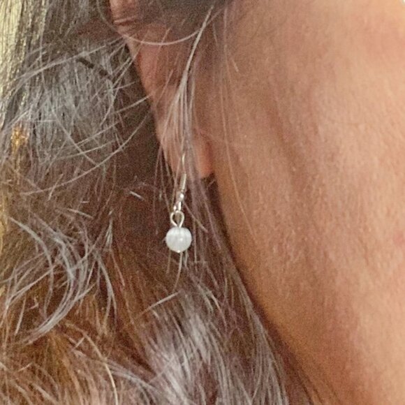 Alquimia Silver and White Earrings - Picture 2 of 2